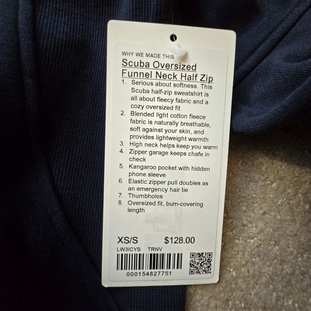 Lululemon Oversized Scuba Fleece Lined 1/4 Zip Canucks Funnel Neck - Picture 6 of 10